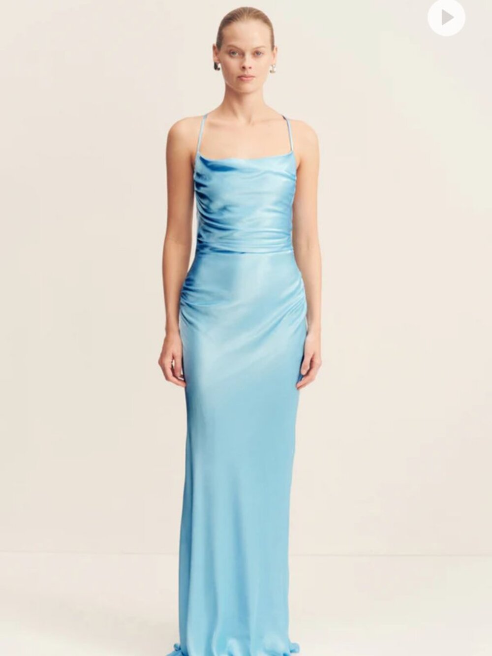 Shona Joy "La Lune Lace Back Maxi Dress" in Iceberg Blue Colour